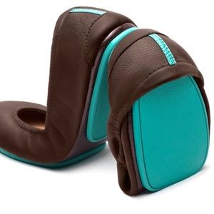 Tieks chocolate brown flats, size 10